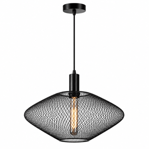 Black mesh ceiling light with a stylish design, ideal for dining areas or entrance halls.