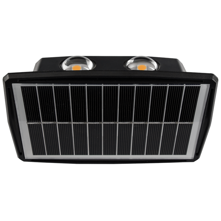 Black Solar Outdoor Wall Light - Up & Down Facing IP65