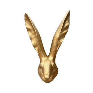 Gold Long Ear Metal Bunny Head