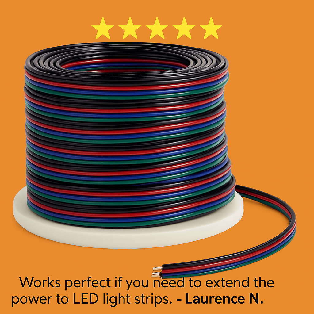 LED RGB Strip Light Extension Wire