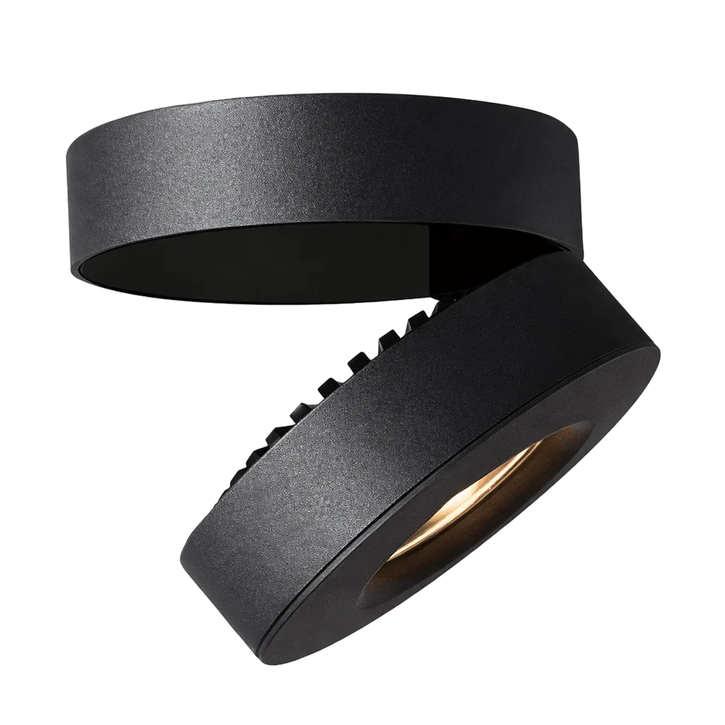 LED Down Light - Giba Surface Mount 7W - Black / Warm White (2700K)
