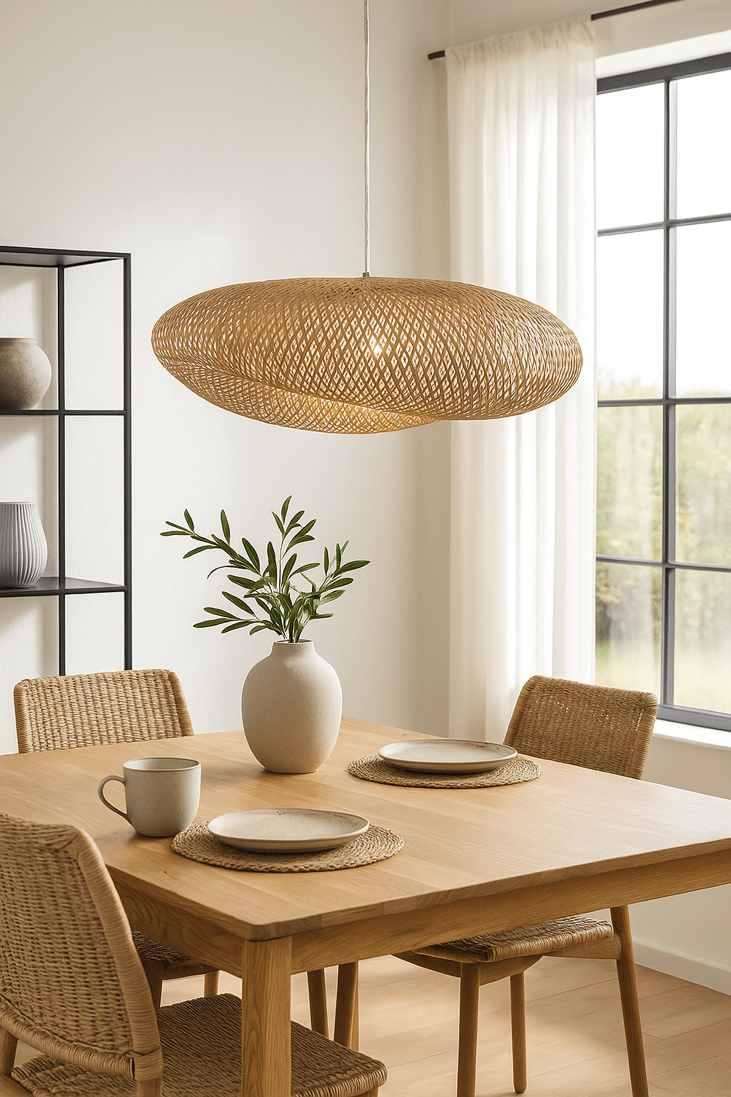 800 Sculpt Bamboo & Wood Pendant Light