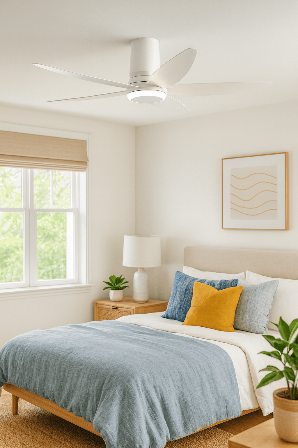 48" White Ceiling Fan with 24W CCT LED Light