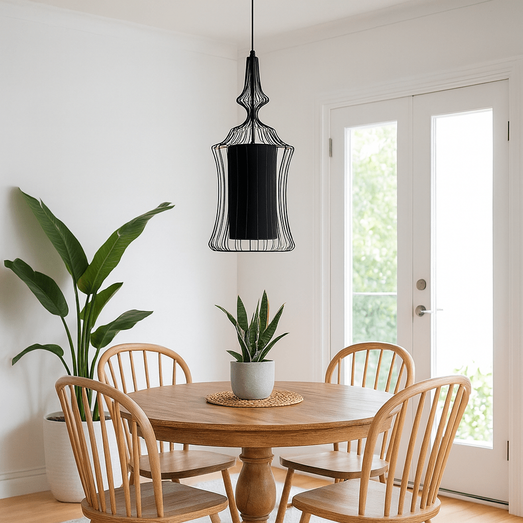 Tokyo 1 Black Wire Frame Pendant