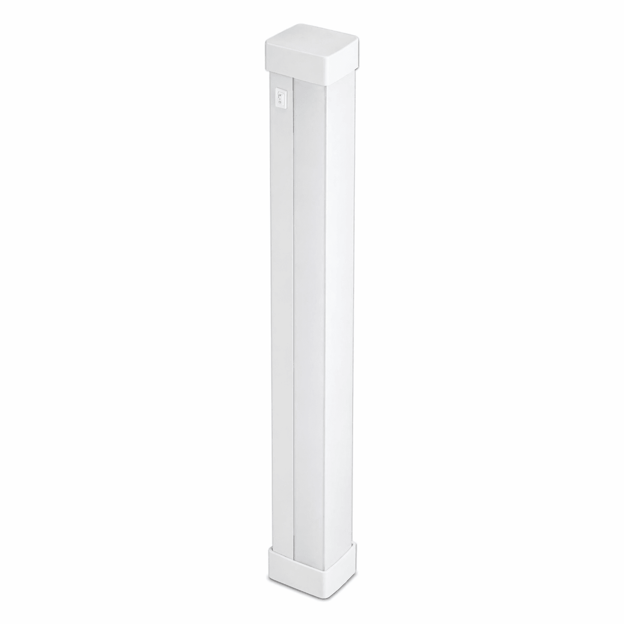 White rectangular bollard light on a white background