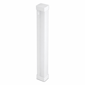White rectangular bollard light on a white background
