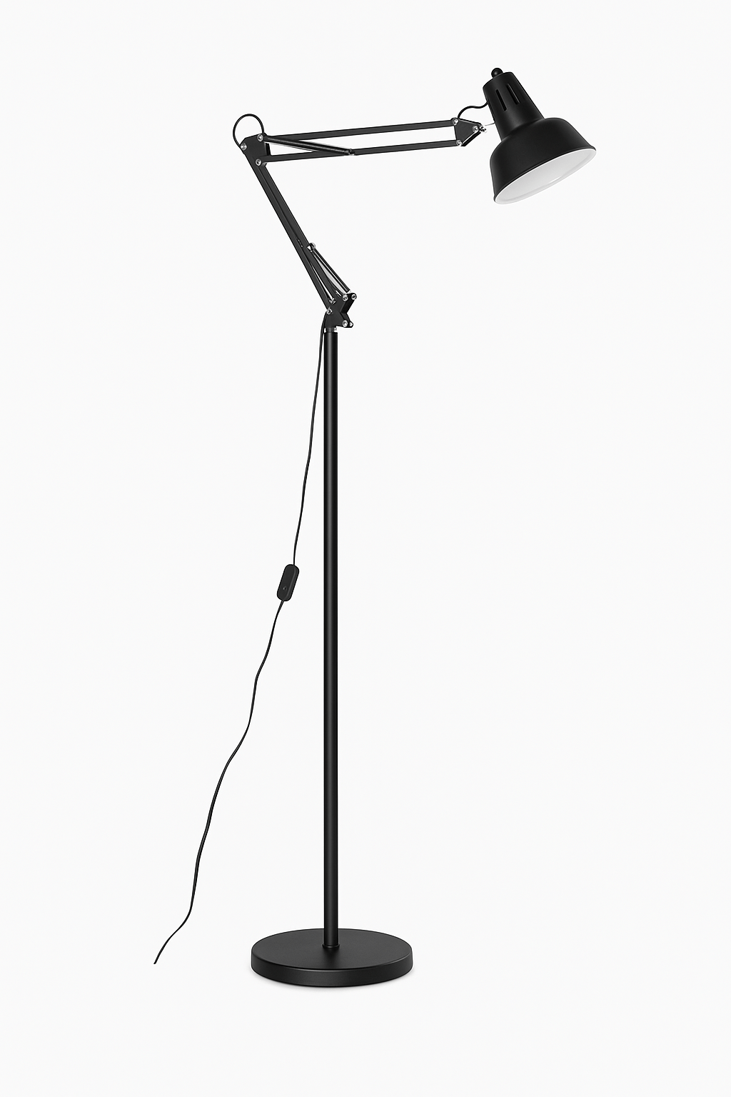Black Floor Lamp with Movable Arms