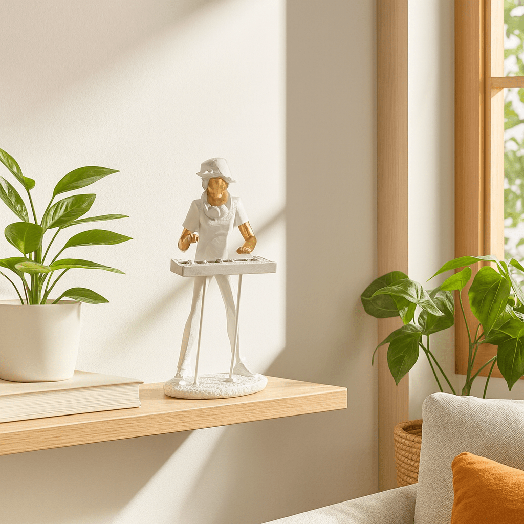 White Attire Resin Rockstar Figurine