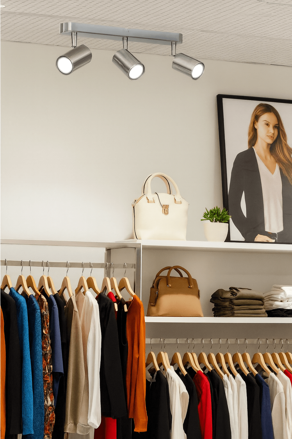 Satin Chrome LED 3 Light Spotlight