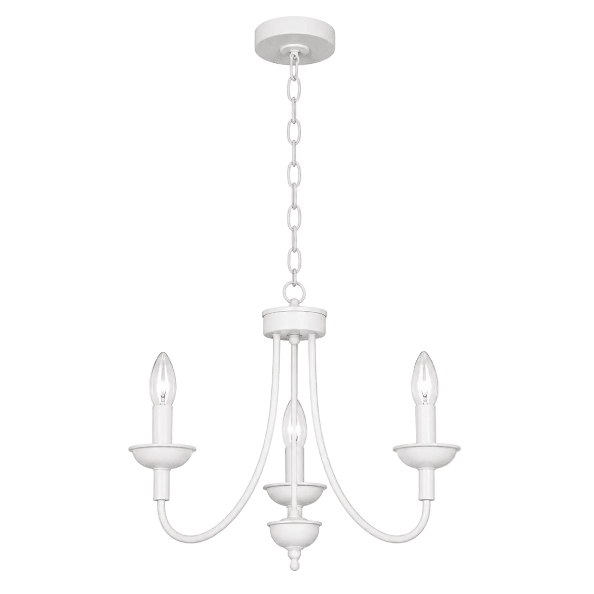 3 Light Simple White Chandelier