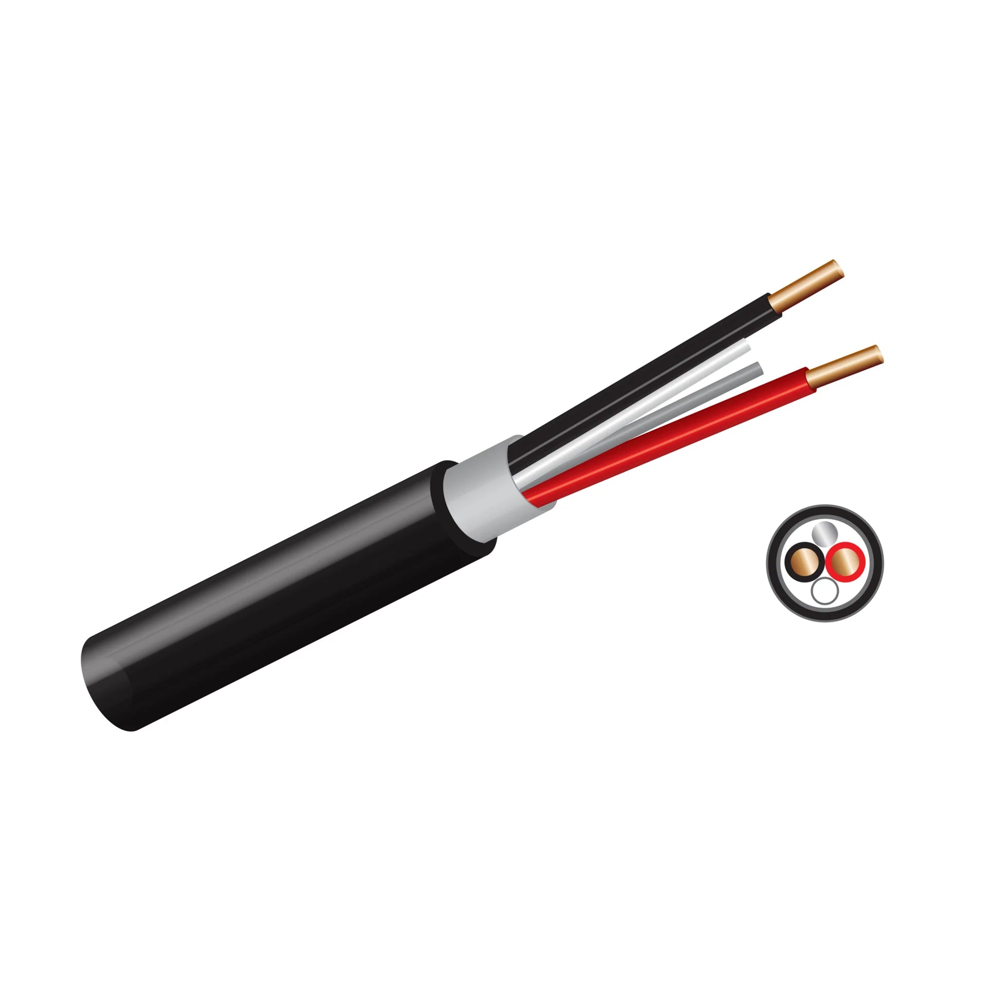 1.5mm² x 2 Core + Earth Black Surfix Cable 10m Roll