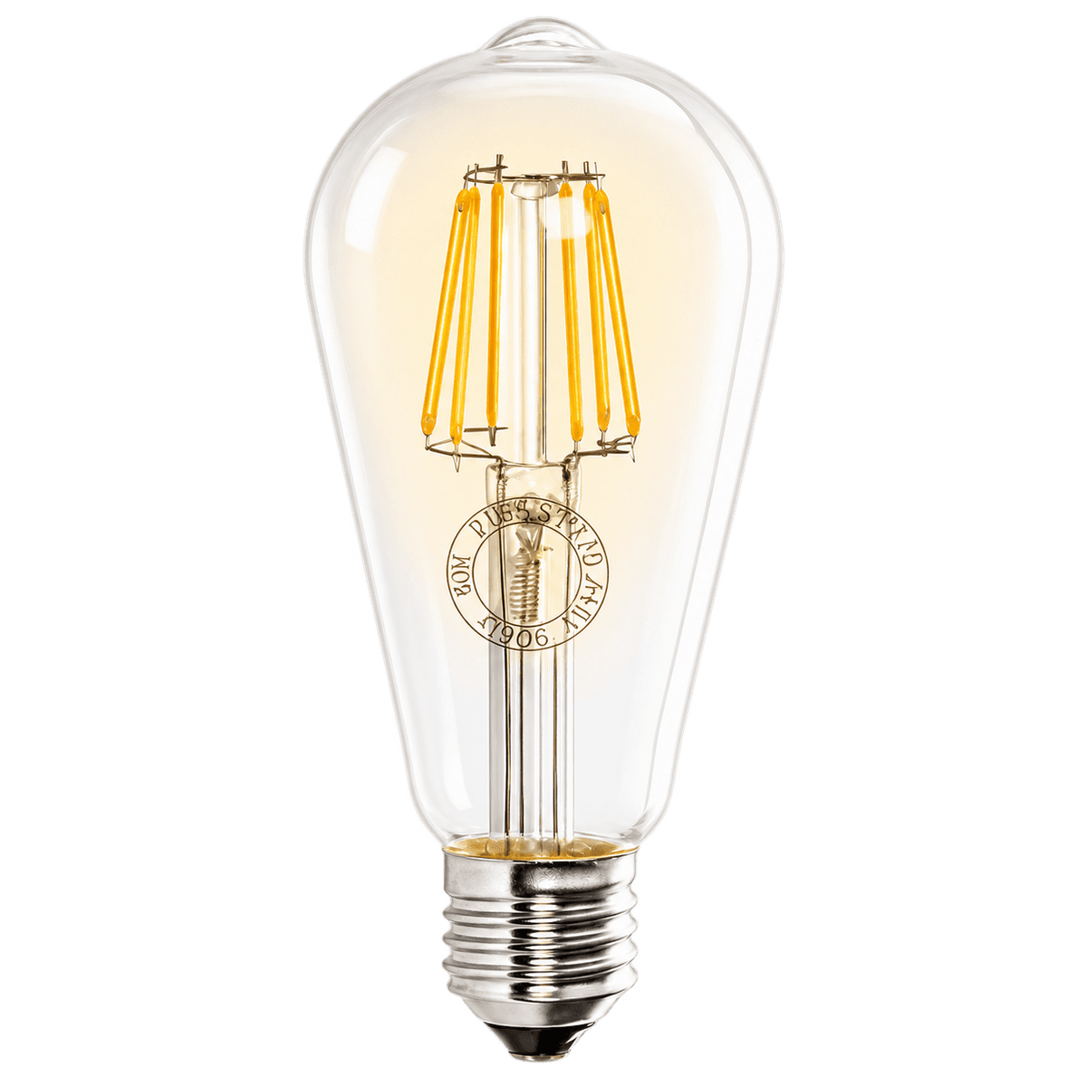 LED Bulb - 6W Filament LED Squirrel Cage - No - transparent background, 1254×1254