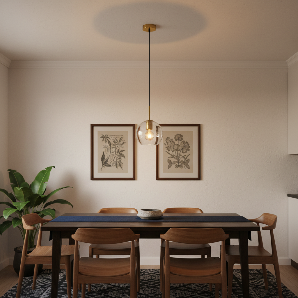 Trend Ball Glass Pendant Light - Black