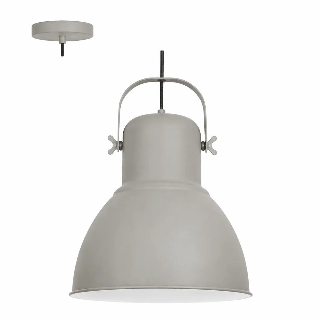 Gray pendant light on a white background