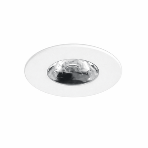 Round silver reflector on a white background