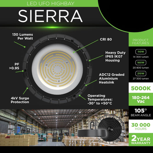 LED High Bay - Sierra 210W IP65 - Future Light - LED Lights South Africa