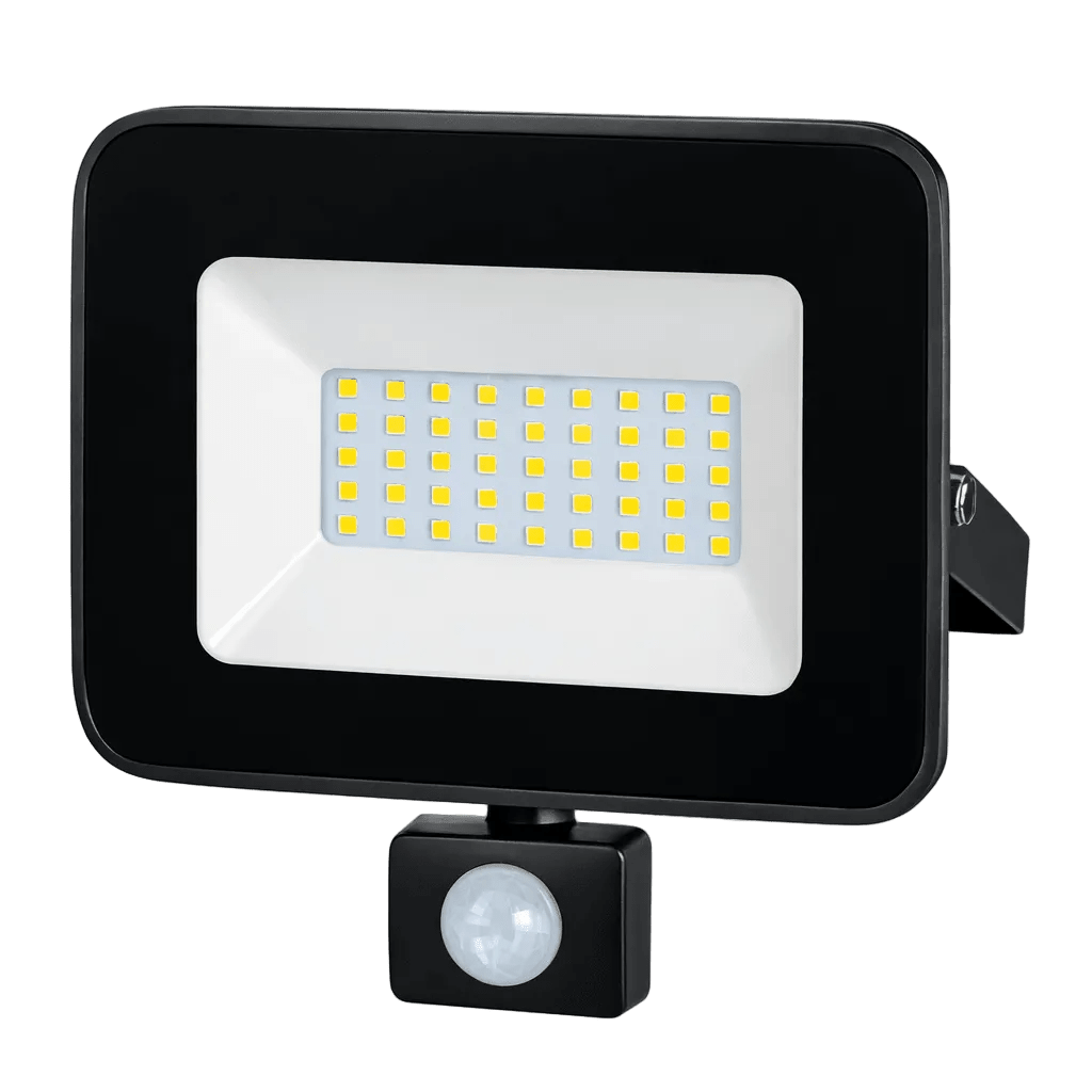30W LED Floodlight Black - Motion Sensor