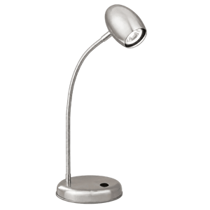 GU10 gooseneck desk lamp with a sleek metallic finish and adjustable head for focused lighting.