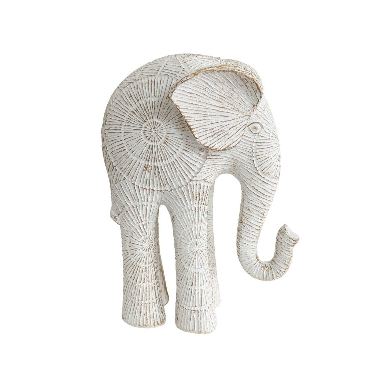 Wooden Sunburst Elephant Figurine