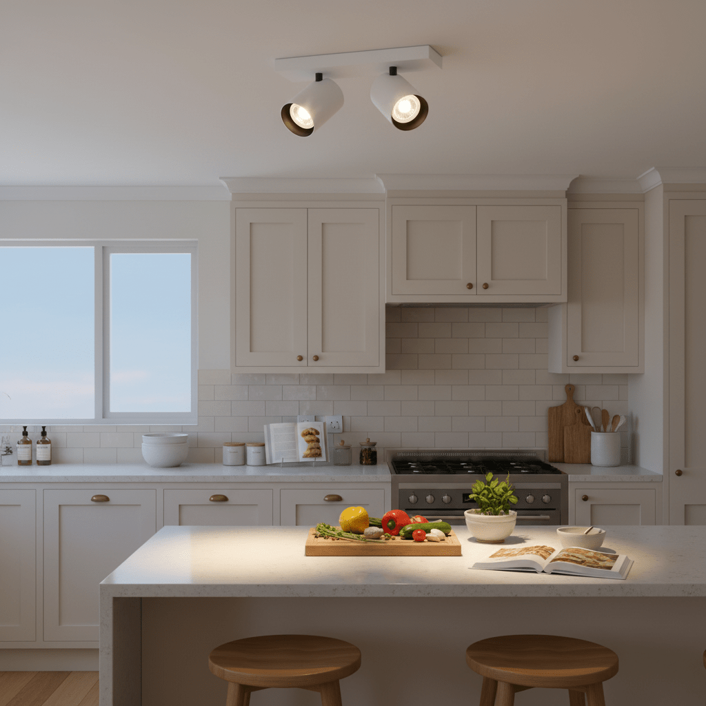 Lone 2 White Adjustable Surface Mounted Spotlight