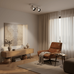 Lone 2 White Adjustable Surface Mounted Spotlight