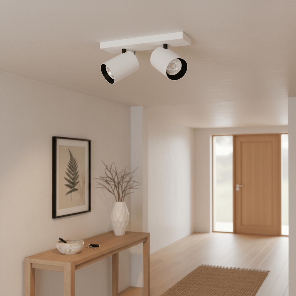 Lone 2 White Adjustable Surface Mounted Spotlight