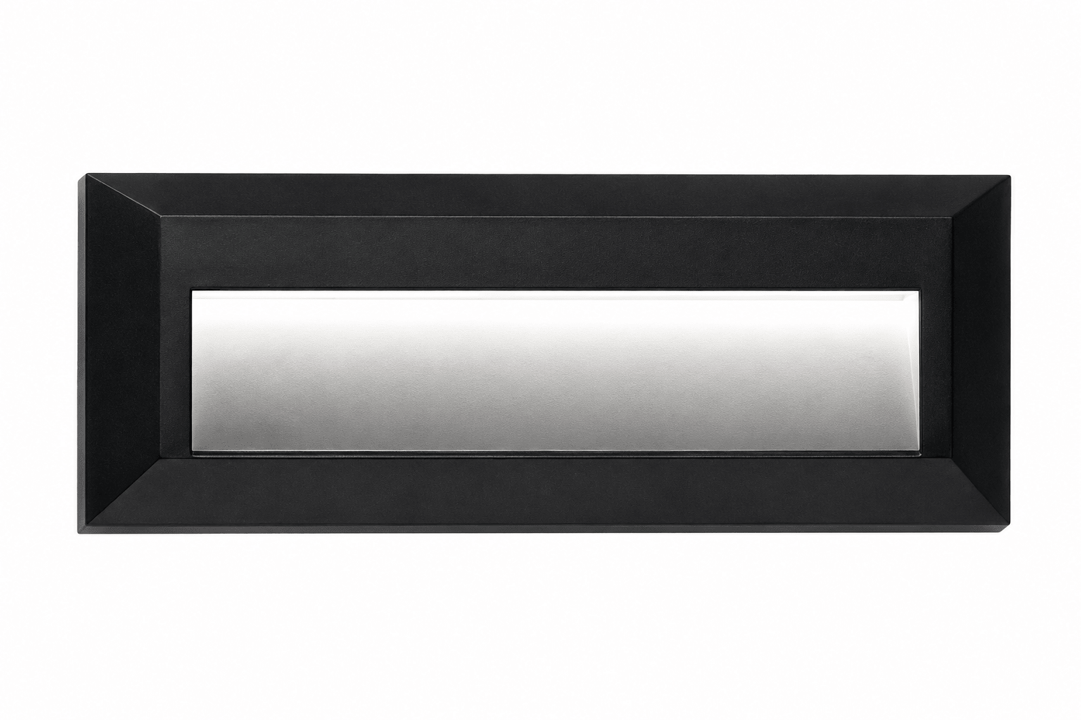 Black Jamie 2W CCT Foot Light with a sleek rectangular design and a frosted lens.