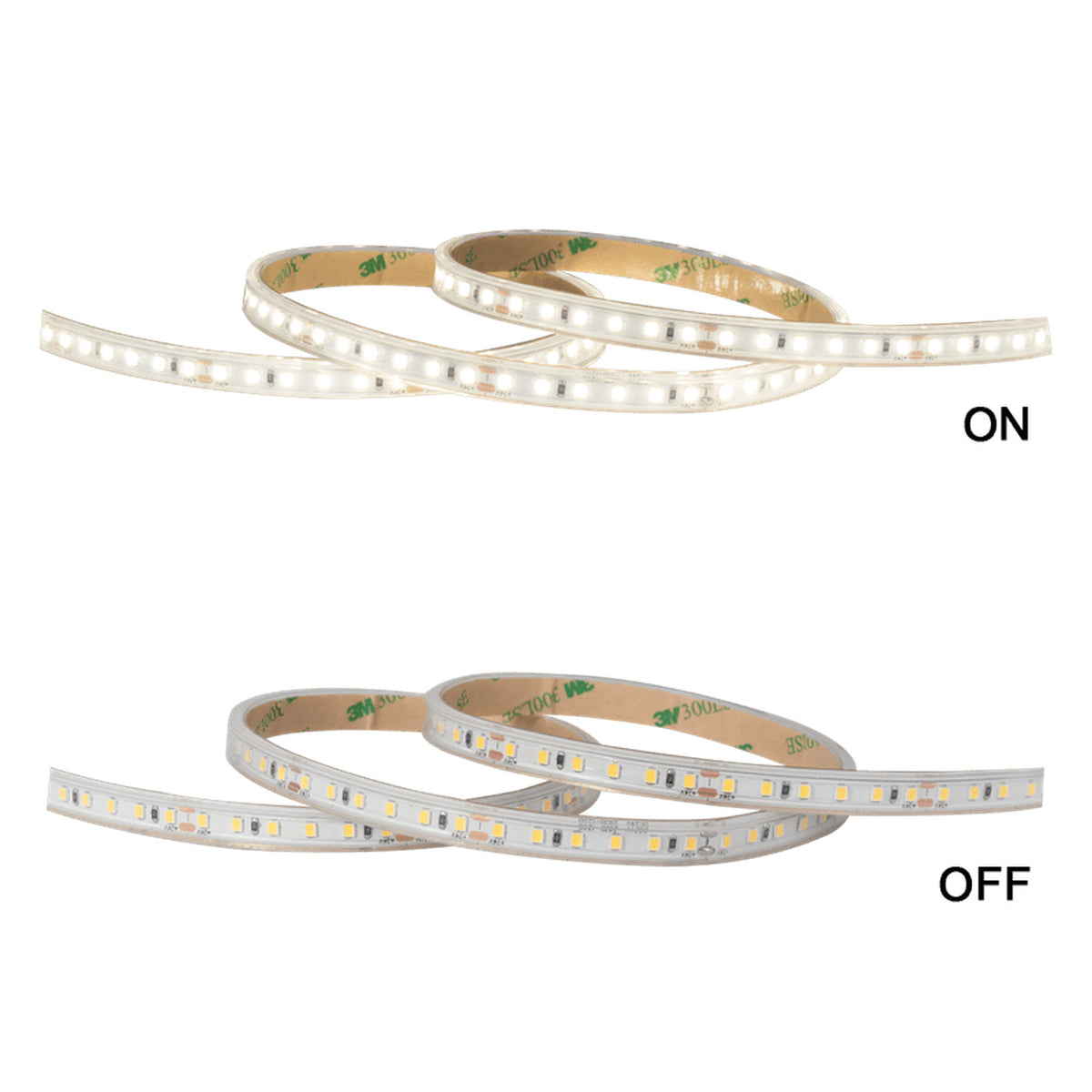24V daylight LED strip light on a white background
