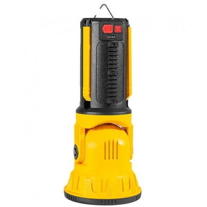 Portable LED searchlight rear view with red control buttons