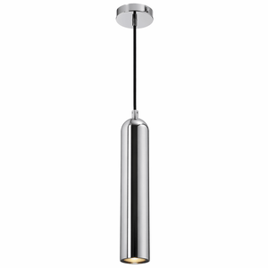 Chrome pendant light on a white background