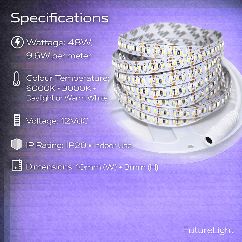 LED Striplight 12V - 3014 Non-Waterproof 204 LED / Meter