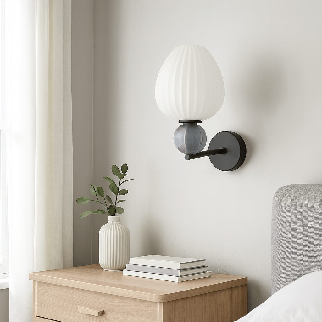 Ceramic Opal Grey Indoor Wall Light