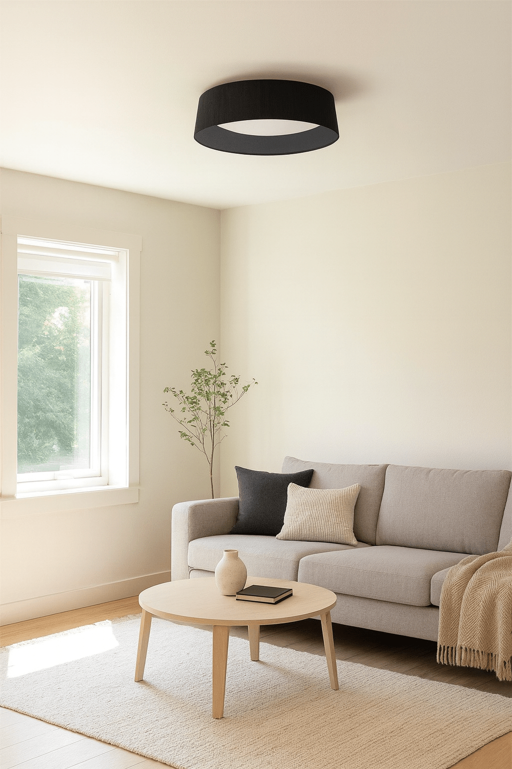 Milano Black Fabric Ceiling Light