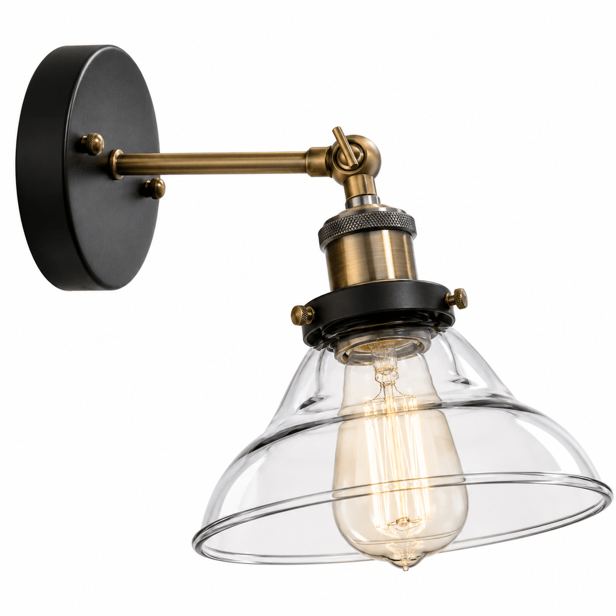 Antique Brass Wall Light with Adjustable Arm