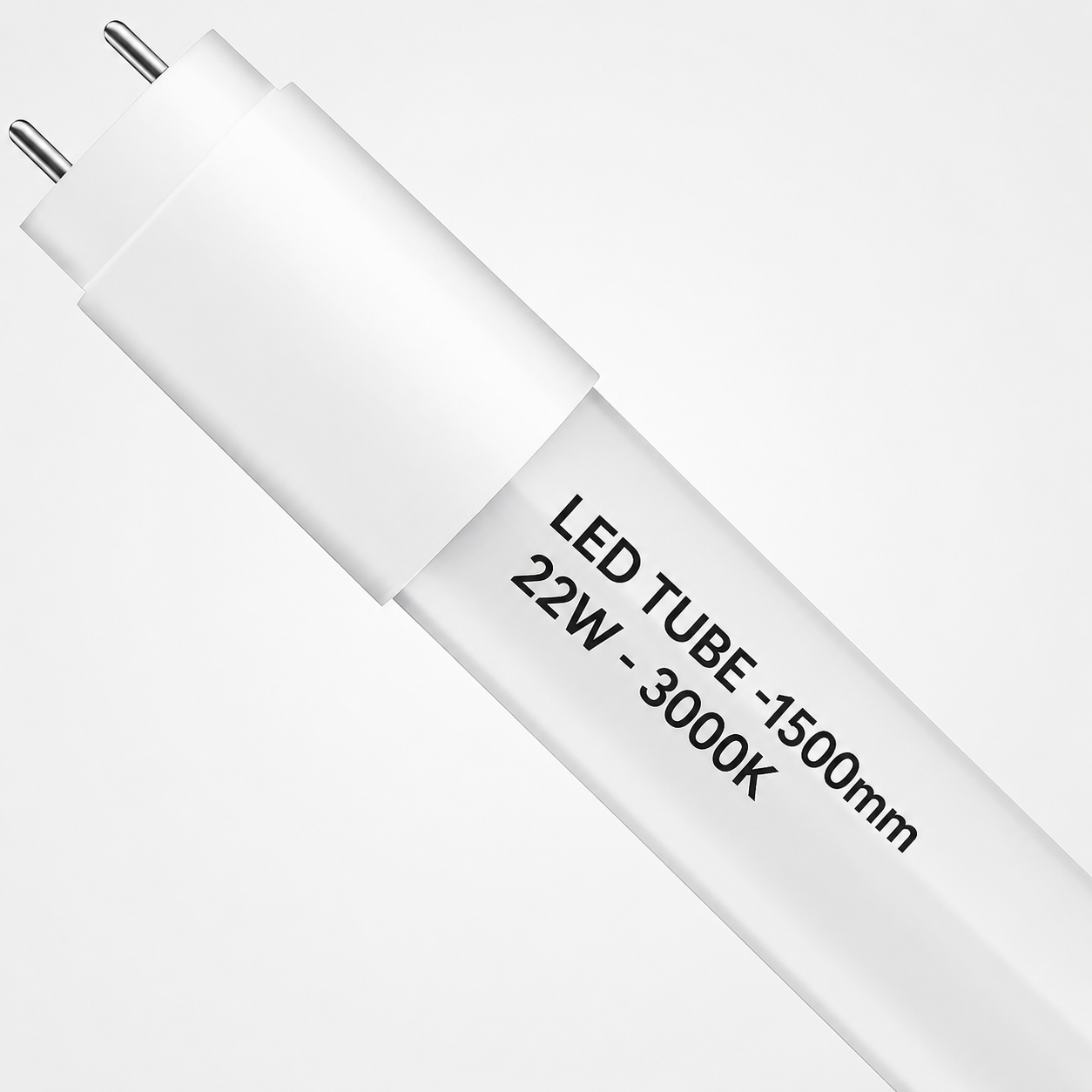 LED tube light with specifications on a white background