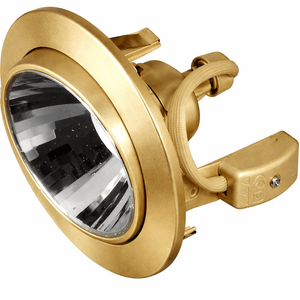 Gold spotlight on a white background