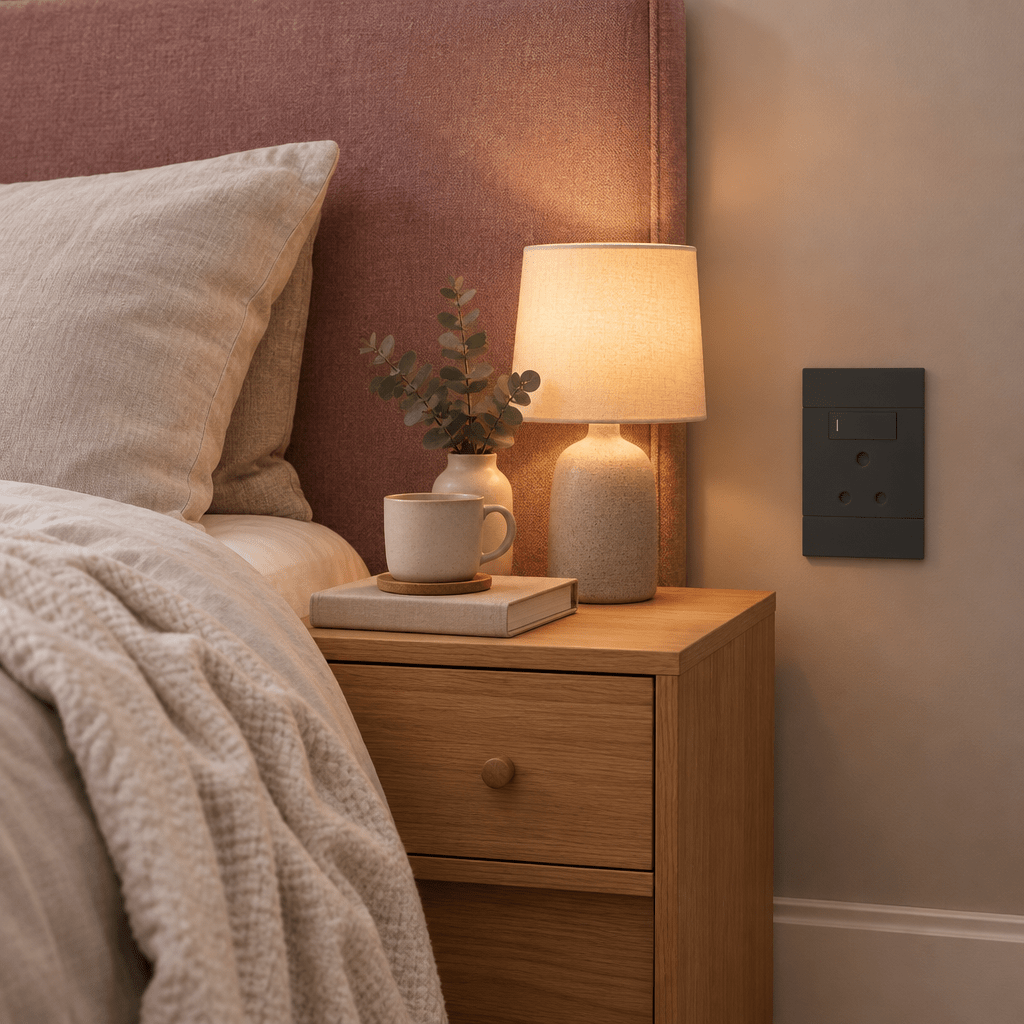 Veti 2 - Charcoal Vertical Single 16A Socket - Switched