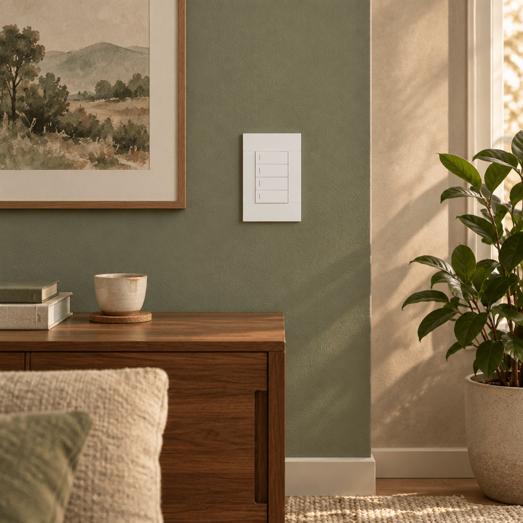 Veti 2 - White Four Lever Wall Switch