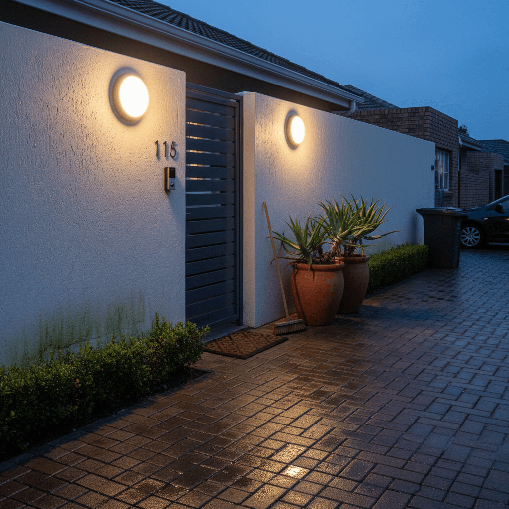 Black Outdoor Wall Light IP54 Polycarbonate Cover