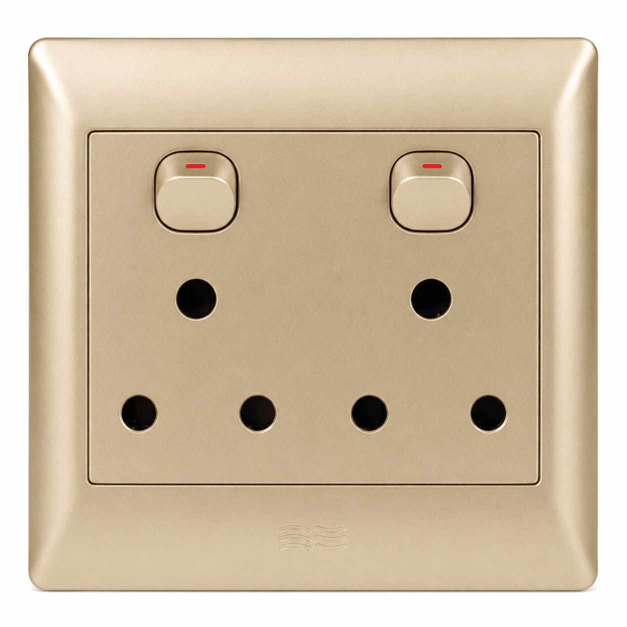 Champagne 2 x 16A Switched Socket