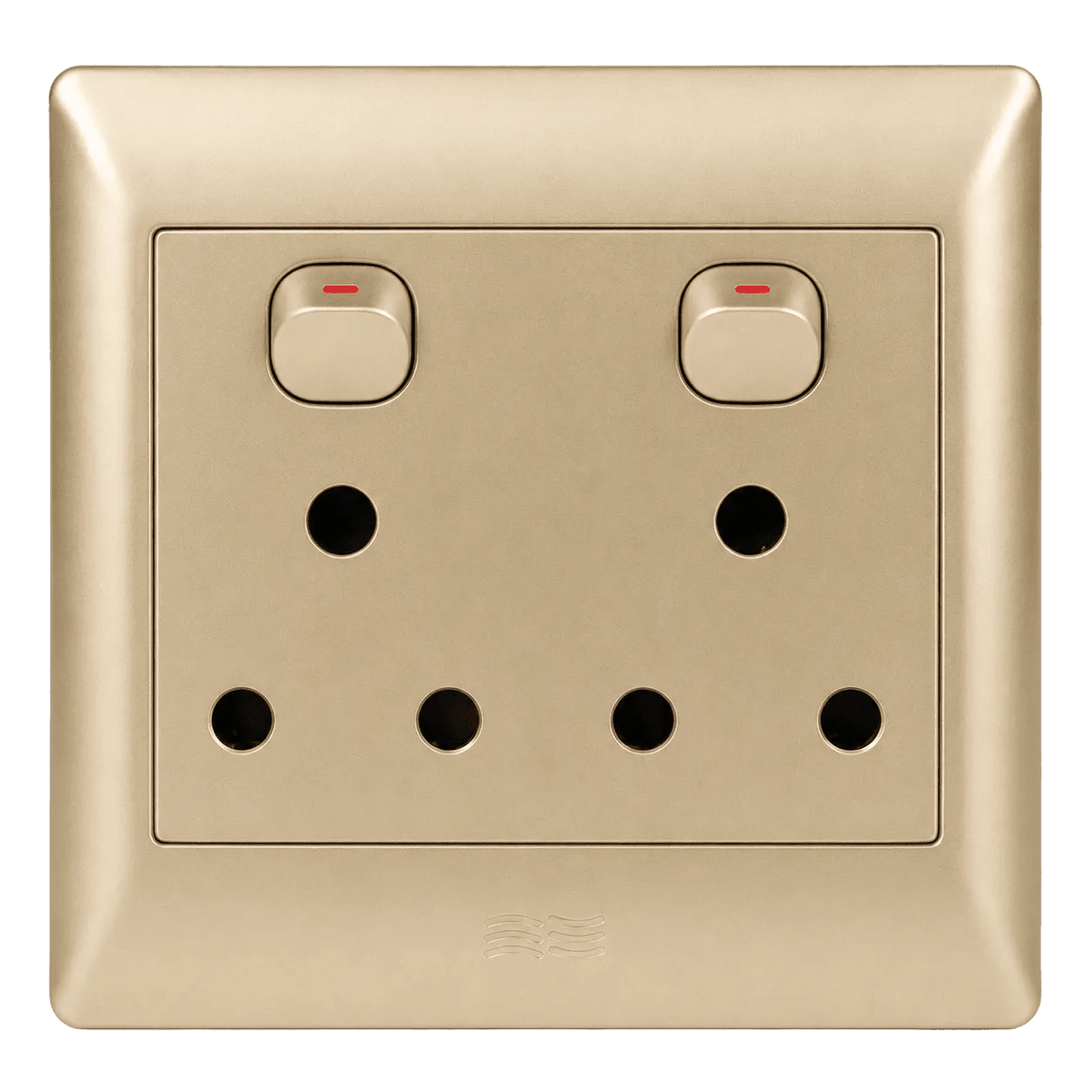 Champagne 2 x 16A Switched Socket