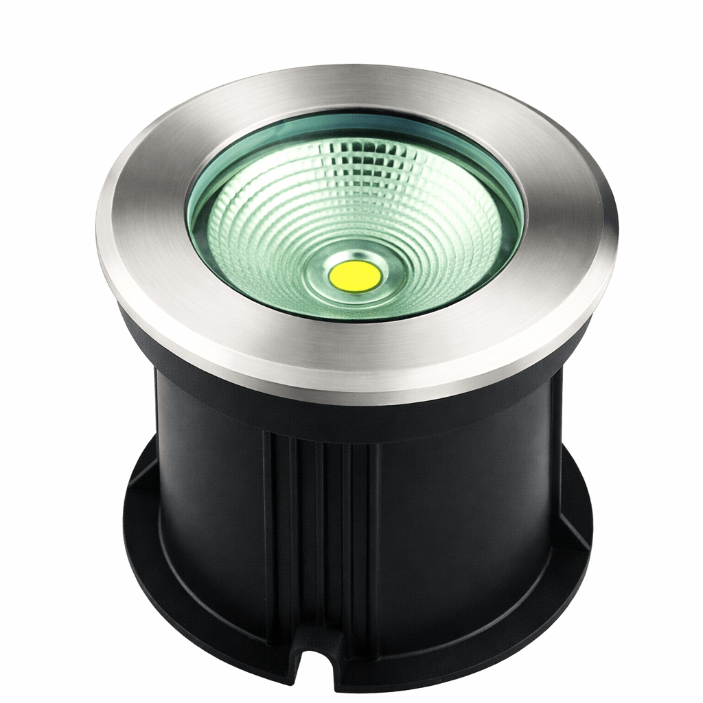 Black outdoor light fixture with silver top on a white background