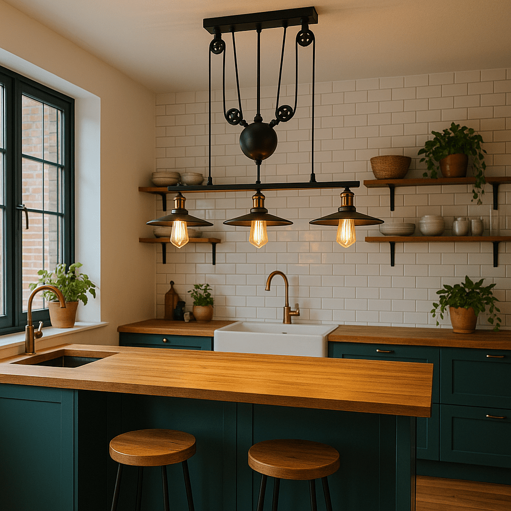 3 Light Pulley Pendant Light