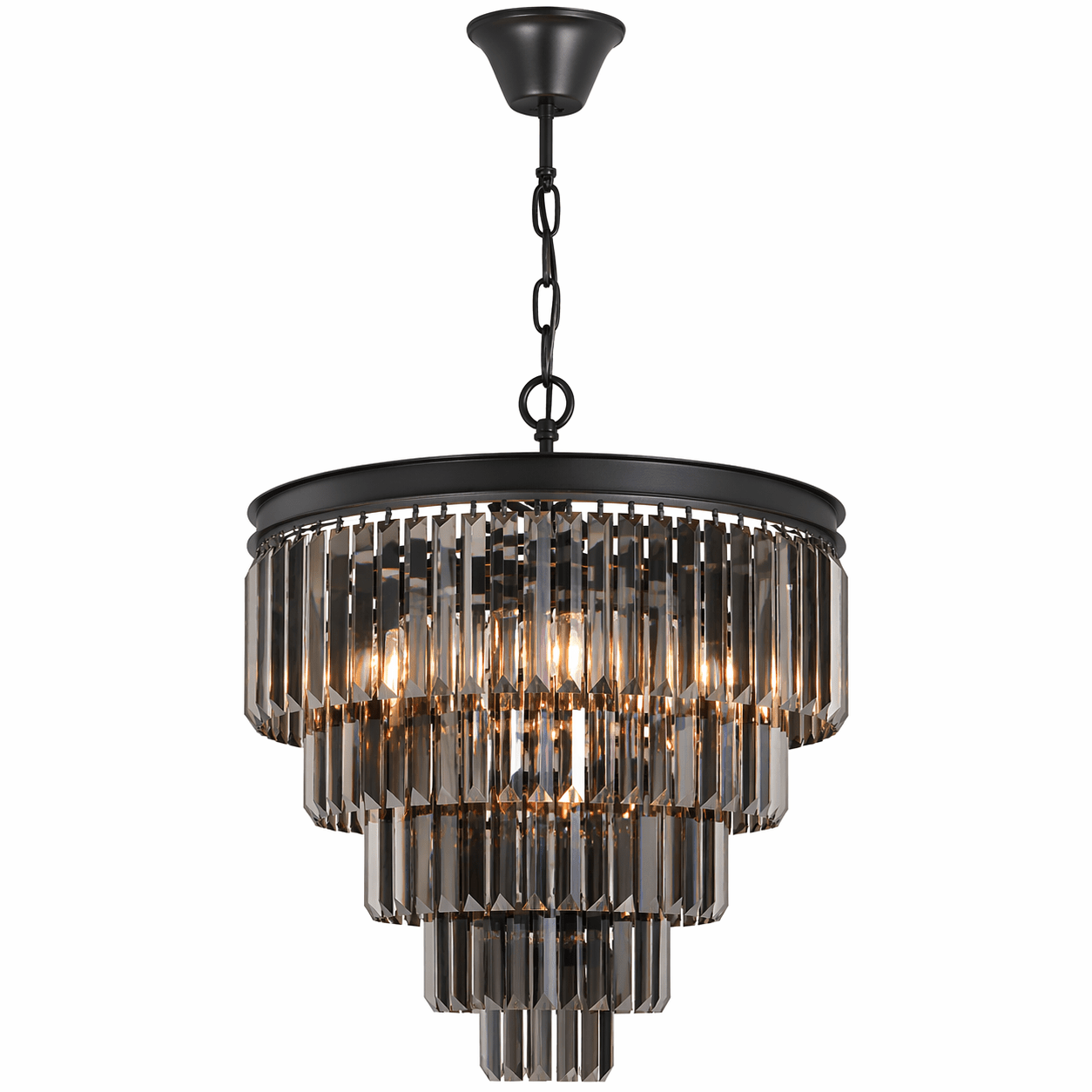 Chandelier with crystal accents on a white background