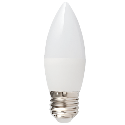 5W Cool White LED E27 Candle Bulb - Frosted Cover