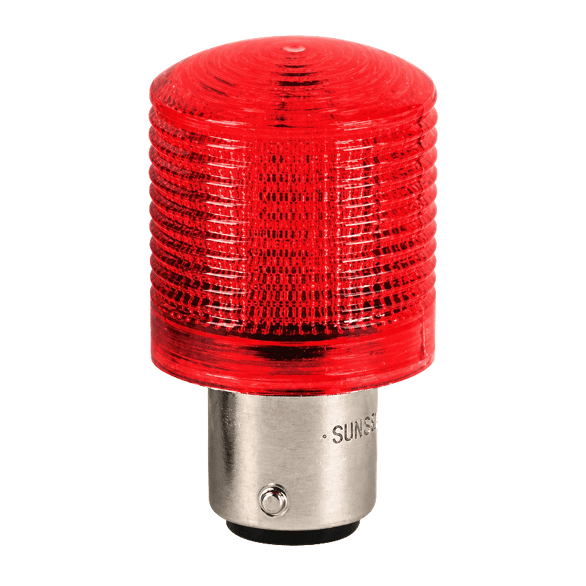 2W BA15D LED Bulb - Red, white background, 1254 x 1254