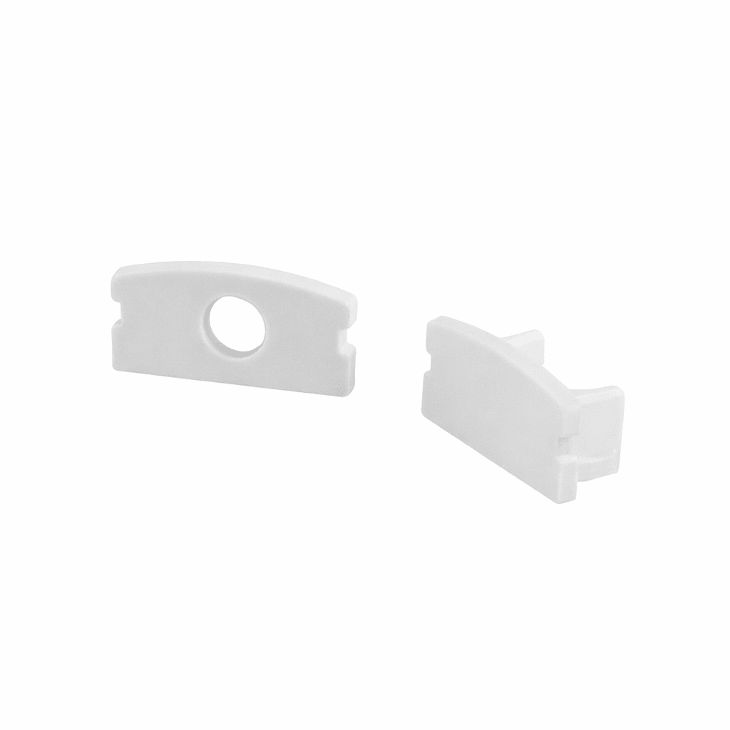 LED Extrusion with Frosted Cover - White A6 Profile End Caps