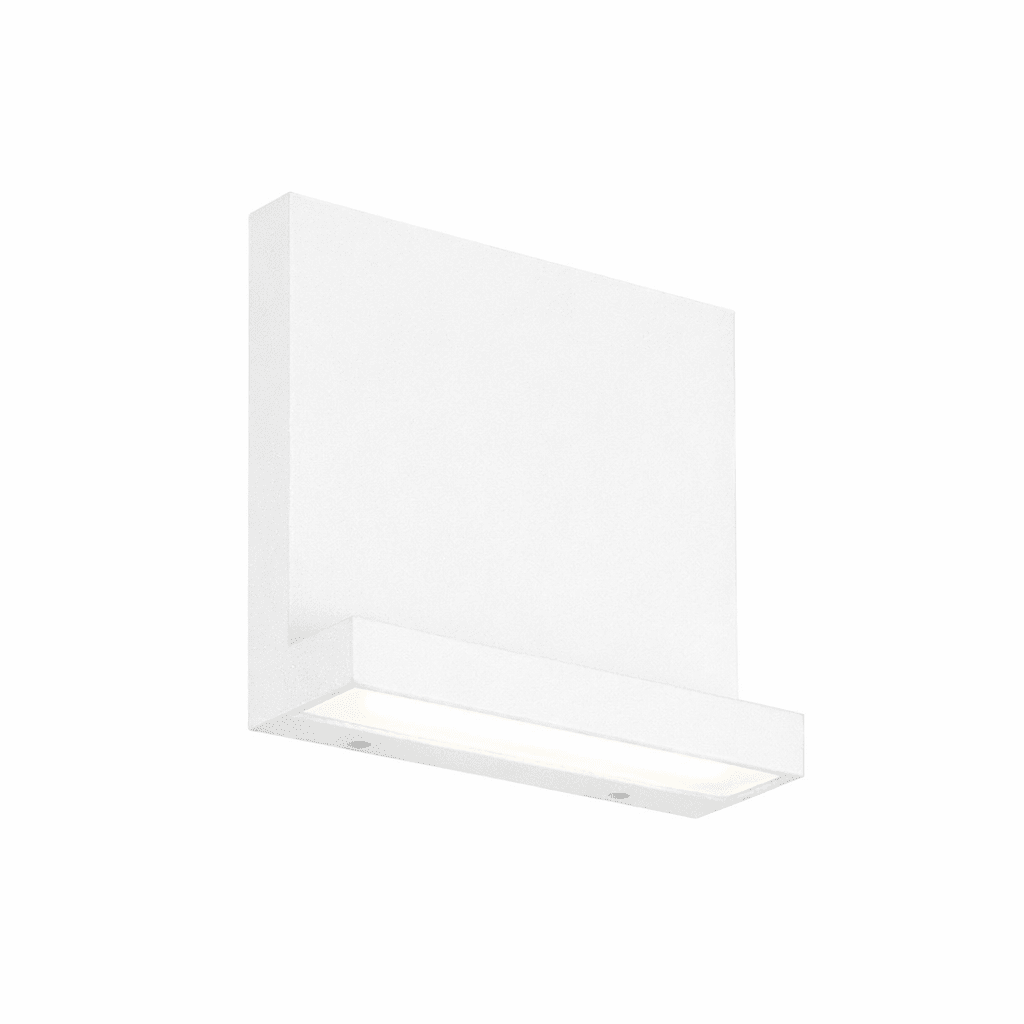 White rectangular wall light fixture on a white background