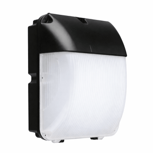 Black outdoor wall light fixture on a white background