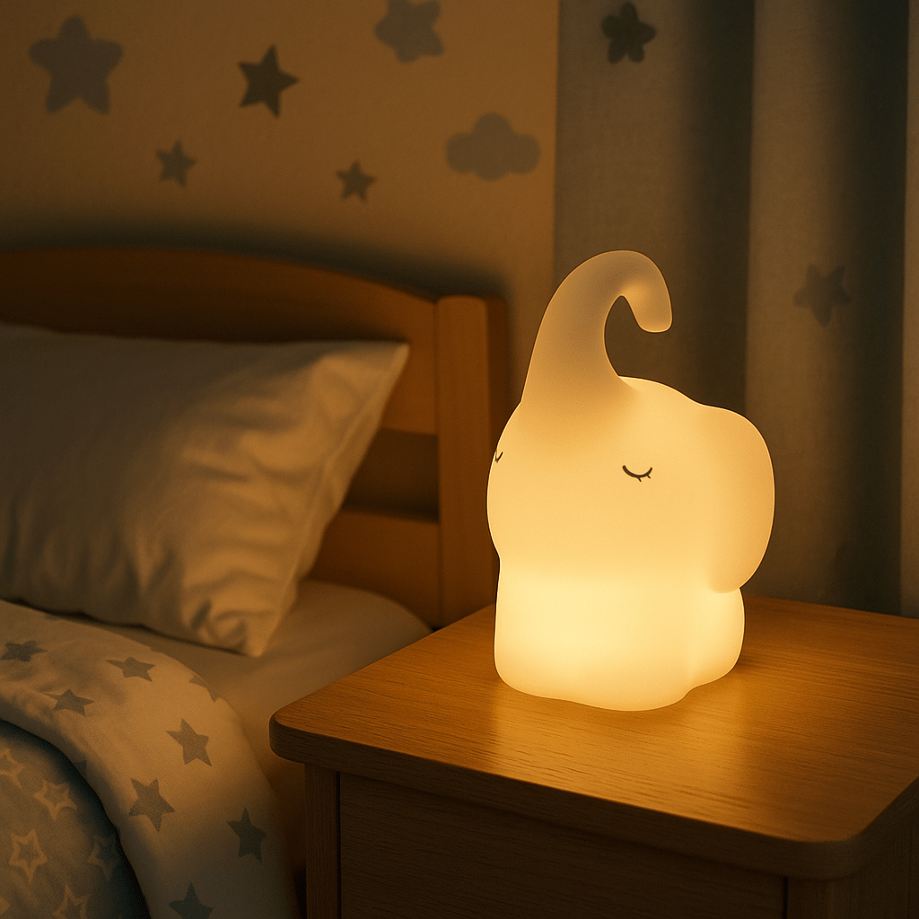 Elephant White LED Night Light - Rechargeable & Dimmable